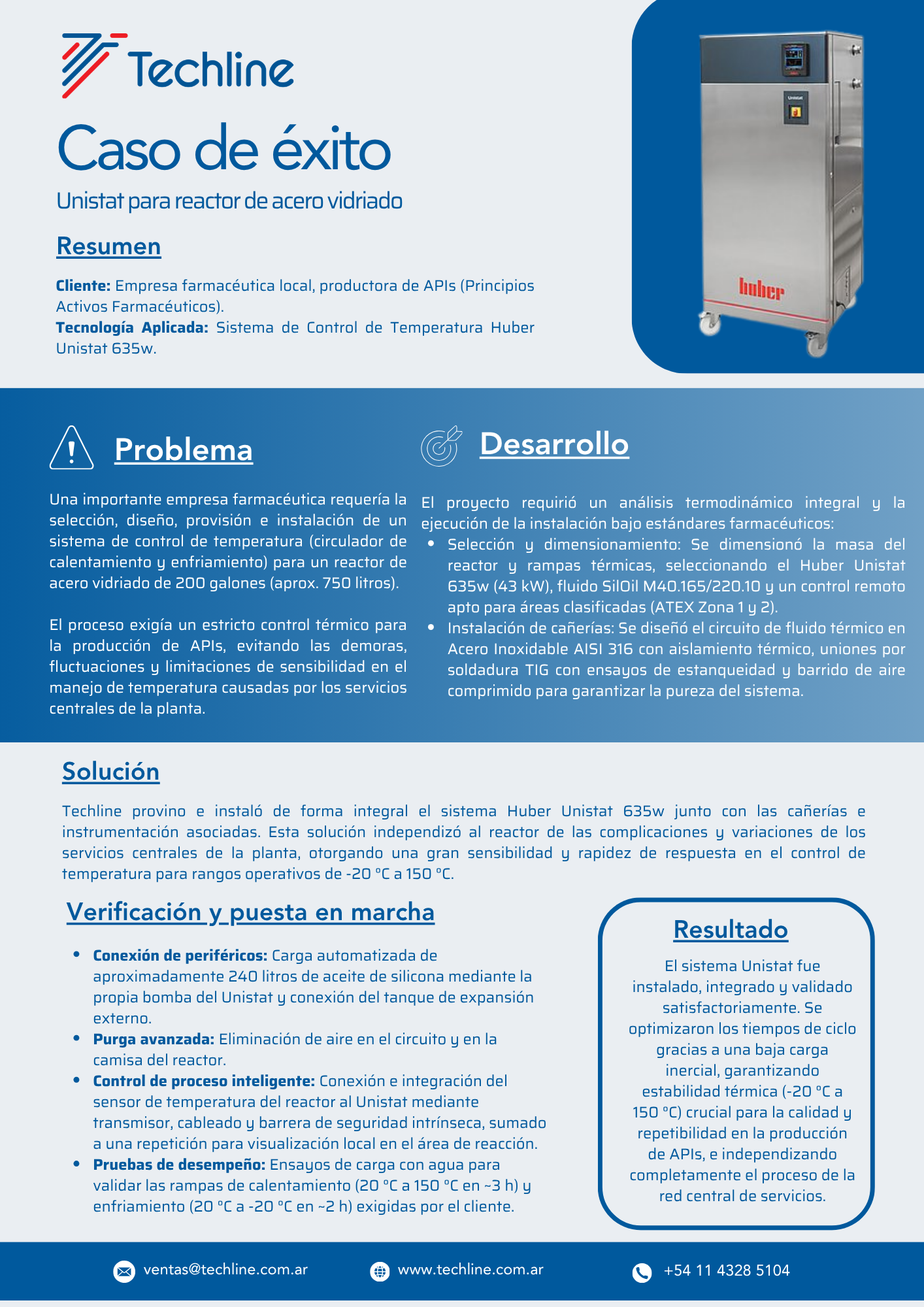 CASO DE ÉXITO: Unistat para reactor de acero vidriado