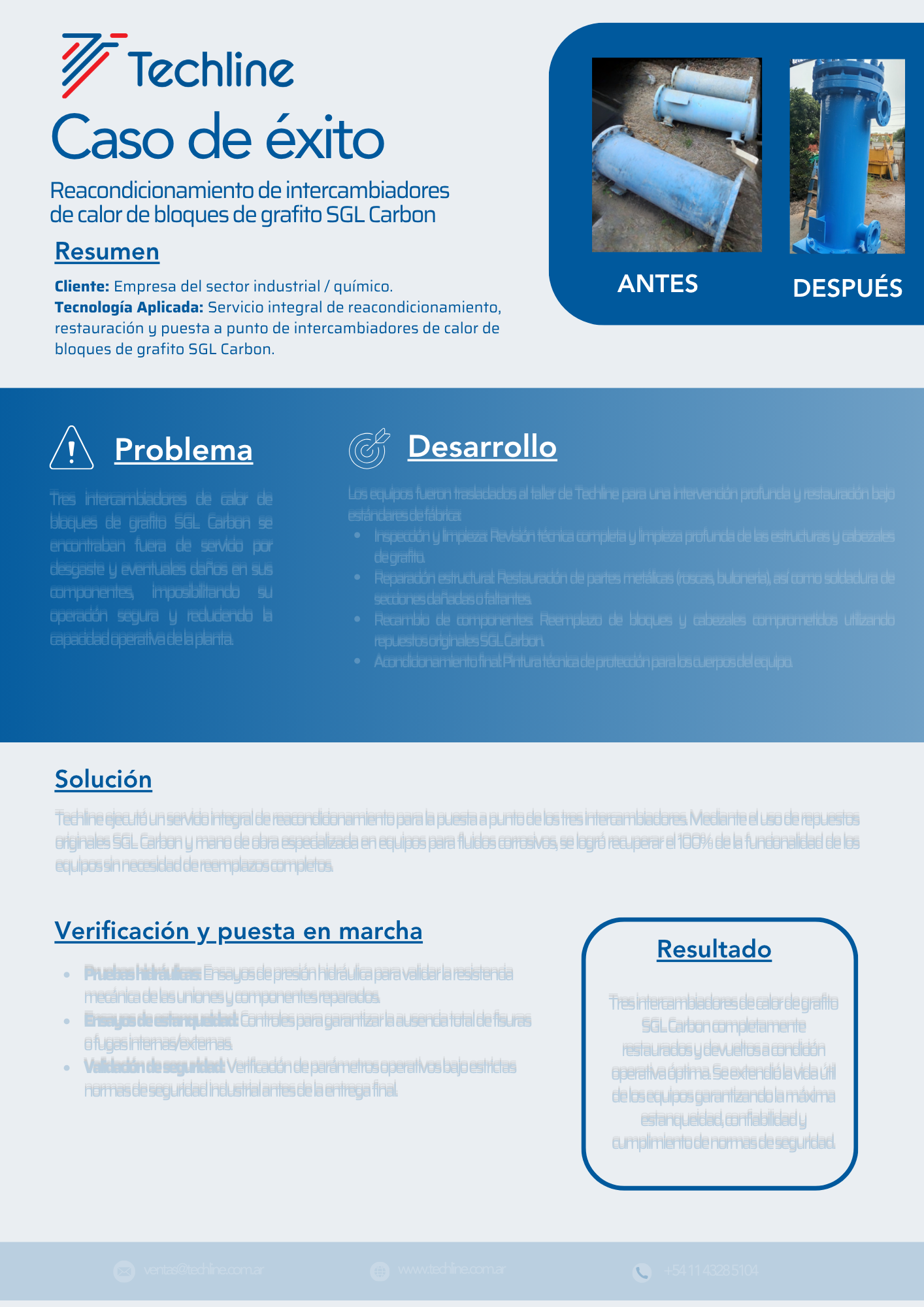 Reacondicionamiento de intercambiadores de calor de bloques de grafito SGL Carbon
