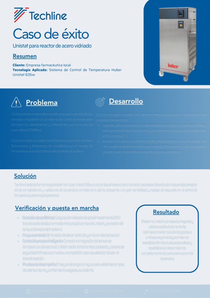 CASO DE ÉXITO: Unistat para reactor de acero vidriado