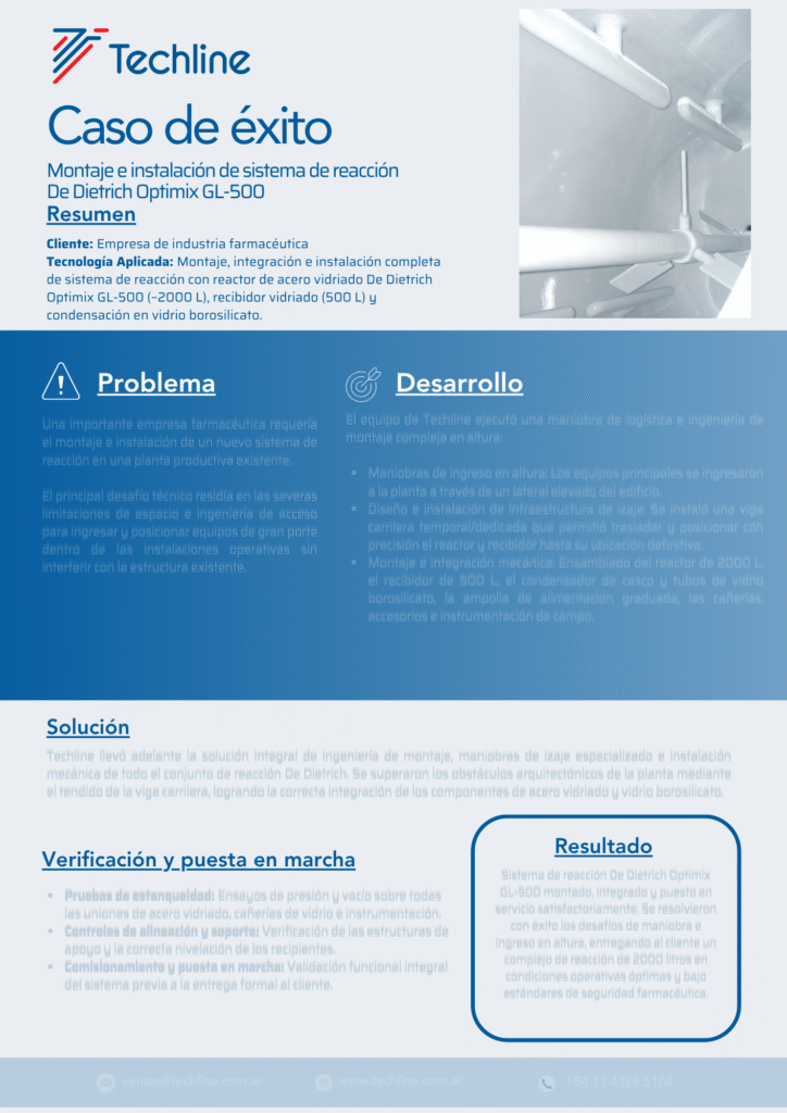 Montaje e instalación de sistema de reacción De Dietrich Optimix GL-500