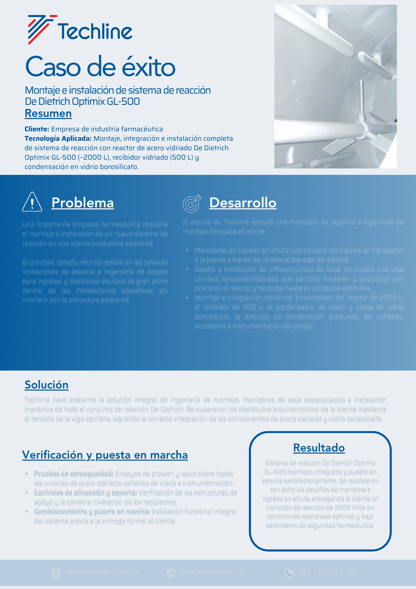 Montaje e instalación de sistema de reacción De Dietrich Optimix GL-500
