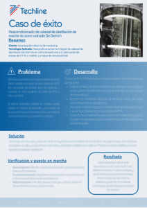 Reacondicionado de cabezal de destilación de reactor de acero vidriado De Dietrich